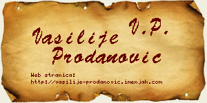 Vasilije Prodanović vizit kartica